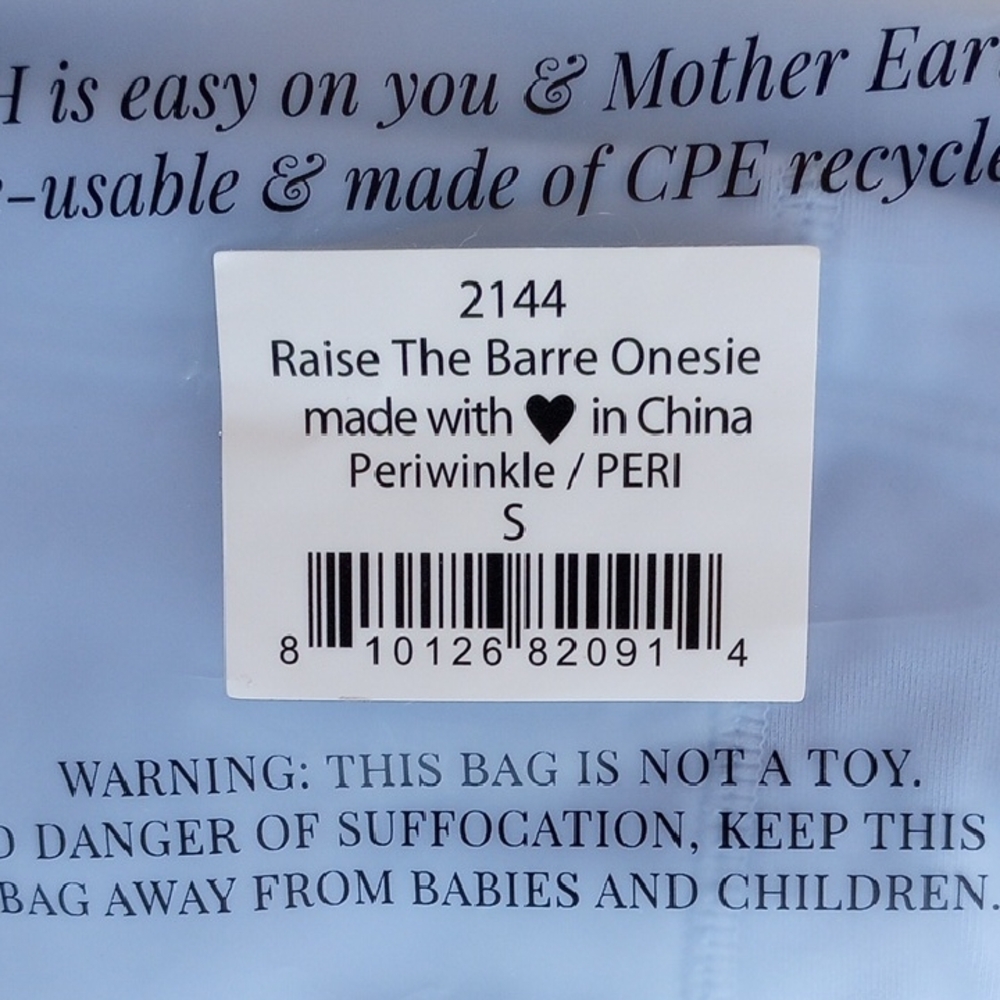 NWT We Are HAH Raise The Barre Onesie S Periwinkle Bike Short - Picture 6 of 6